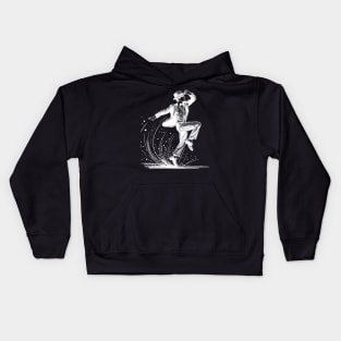 Tap dancer white sketch Kids Hoodie